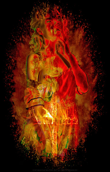 Digitale Kunst mit dem Titel "The Witch" von Lacreaption, Original-Kunstwerk, 2D digitale Arbeit