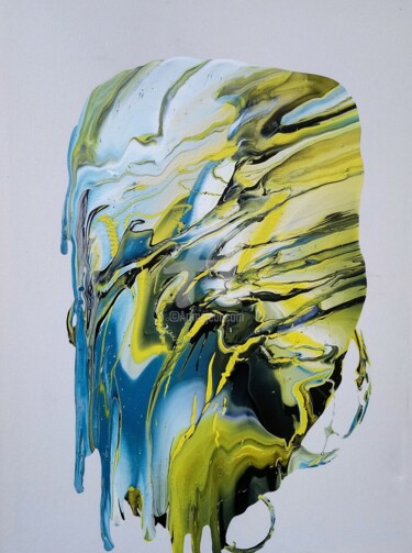 Painting titled "La cascade" by Lacreme, Original Artwork