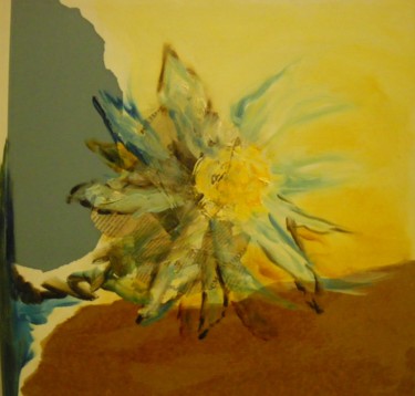 Peinture intitulée "Abstraction florale…" par Line Lacroix, Œuvre d'art originale, Huile