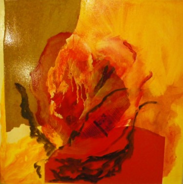 Peinture intitulée "Abstraction florale…" par Line Lacroix, Œuvre d'art originale, Huile