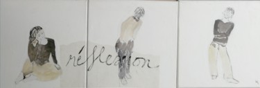 Pintura intitulada "Réflexion" por Line Lacroix, Obras de arte originais, Óleo