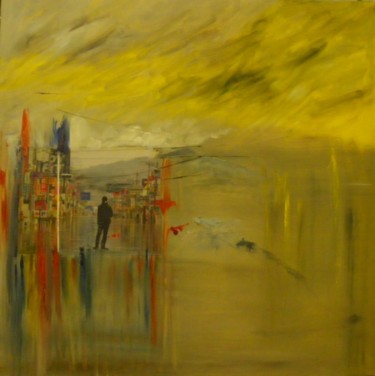 Painting titled "Tokyo" by Line Lacroix, Original Artwork, Oil