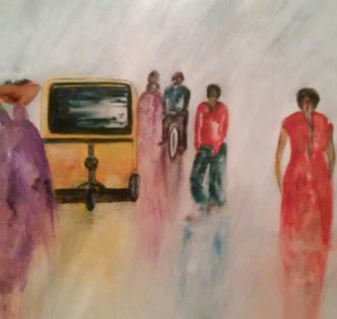 Peinture intitulée "Rickshaw" par Line Lacroix, Œuvre d'art originale, Huile
