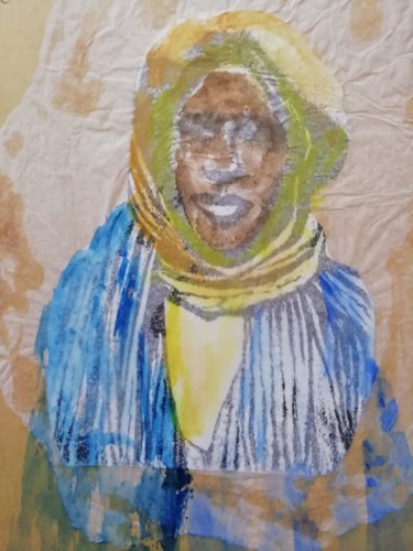 Drawing titled "Serigné Touba" by Line Lacroix, Original Artwork, Watercolor