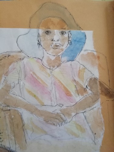 Drawing titled "Cathy" by Line Lacroix, Original Artwork, Watercolor