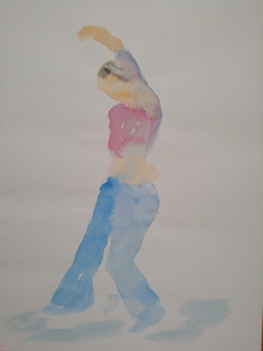 Dessin intitulée "Femme 6" par Line Lacroix, Œuvre d'art originale, Aquarelle