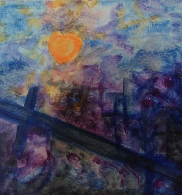 Peinture intitulée "Chemin de Croix à l…" par Line Lacroix, Œuvre d'art originale, Acrylique
