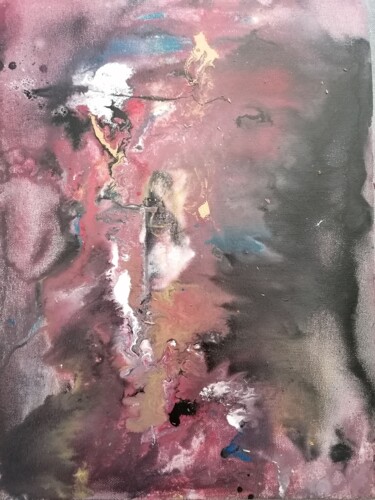 Painting titled "Scories" by Line Lacroix, Original Artwork, Lacquer