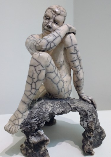 Escultura titulada "Rêveur" por Frédérique Lacroix Damas, Obra de arte original, Cerámica