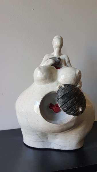 Sculpture titled "LE PASSAGE DU COEUR" by Frédérique Lacroix Damas, Original Artwork, Ceramics