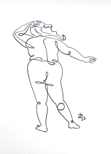 图画 标题为“Curvy Nude Woman st…” 由Lada Kholosho, 原创艺术品, 标记