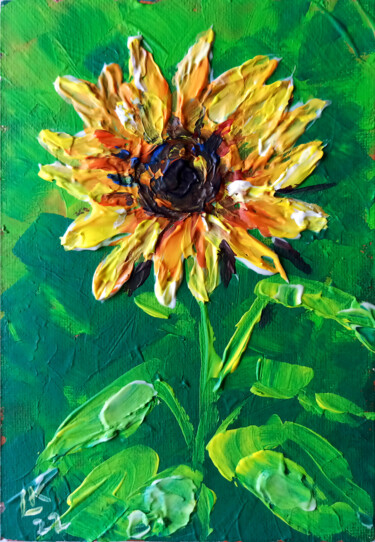 Malerei mit dem Titel "Sunflower" von Lada Kholosho, Original-Kunstwerk, Acryl