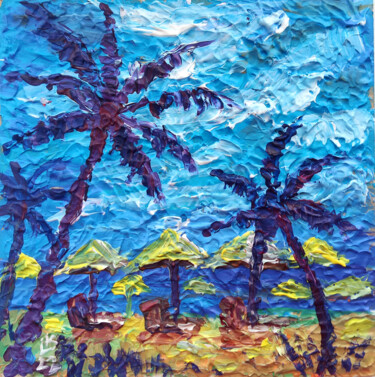 Pintura titulada "Summer on the beach" por Lada Kholosho, Obra de arte original, Acrílico
