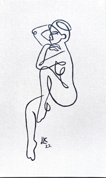 绘画 标题为“Sitting nude girl 2…” 由Lada Kholosho, 原创艺术品, 丙烯