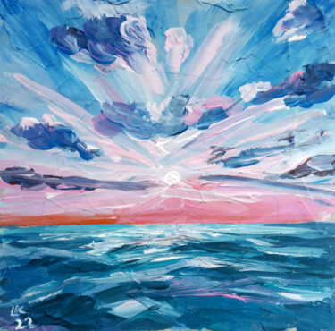 Картина под названием "Beautiful seascape…" - Lada Kholosho, Подлинное произведение искусства, Акрил
