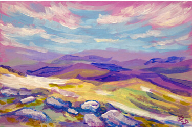 Painting titled "Mountain landscape…" by Lada Kholosho, Original Artwork, Acrylic