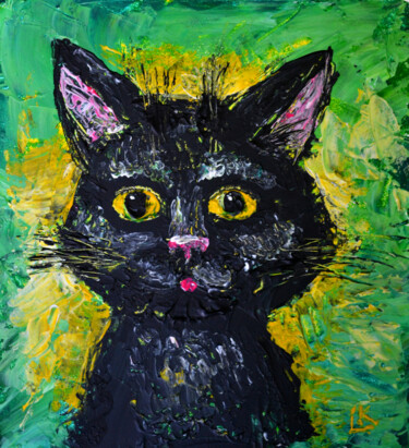 "Black cat" başlıklı Tablo Lada Kholosho tarafından, Orijinal sanat, Akrilik