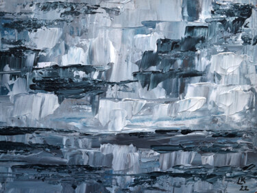 Malarstwo zatytułowany „Gray neutral landsc…” autorstwa Lada Kholosho, Oryginalna praca, Akryl Zamontowany na Karton