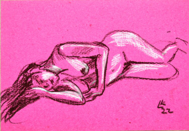 Peinture intitulée "Study nude studio w…" par Lada Kholosho, Œuvre d'art originale, Pastel