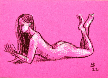 Peinture intitulée "Study nude studio w…" par Lada Kholosho, Œuvre d'art originale, Pastel