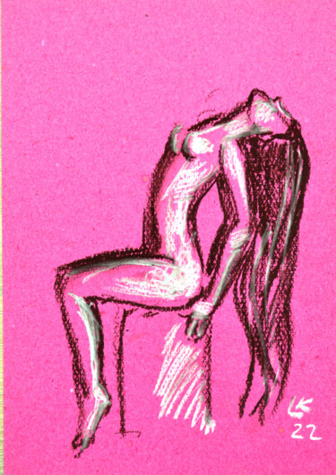 Картина под названием "Study nude studio w…" - Lada Kholosho, Подлинное произведение искусства, Пастель