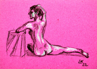 Pintura titulada "Study nude studio w…" por Lada Kholosho, Obra de arte original, Pastel