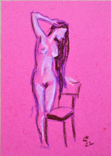 Pittura intitolato "Study nude studio w…" da Lada Kholosho, Opera d'arte originale, Pastello