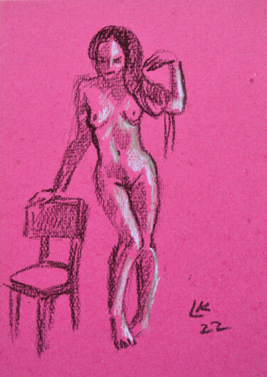 Malerei mit dem Titel "Study nude studio w…" von Lada Kholosho, Original-Kunstwerk, Pastell