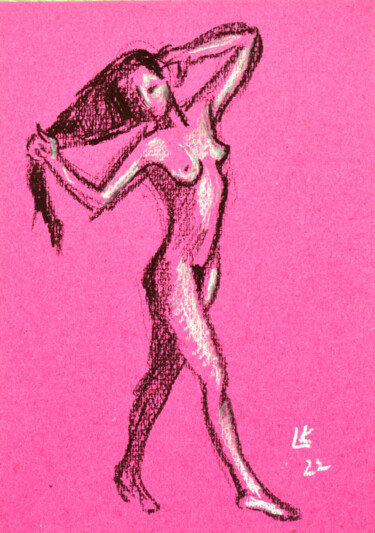 绘画 标题为“Study nude studio w…” 由Lada Kholosho, 原创艺术品, 粉彩