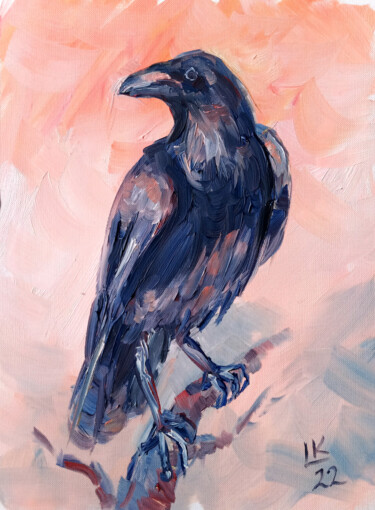 Peinture intitulée "Raven" par Lada Kholosho, Œuvre d'art originale, Huile