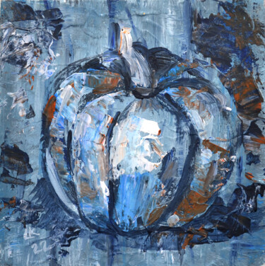 Painting titled "Blue pumpkin" by Lada Kholosho, Original Artwork, Acrylic