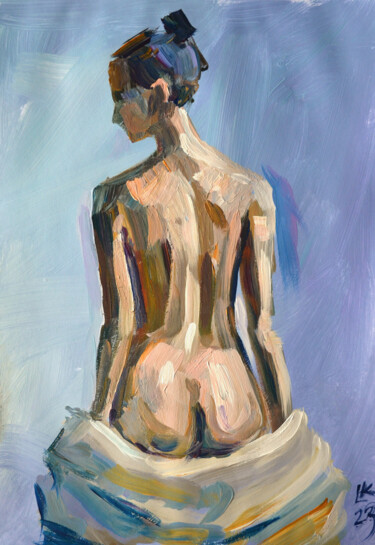 Painting titled "Slender Woman" by Lada Kholosho, Original Artwork, Acrylic