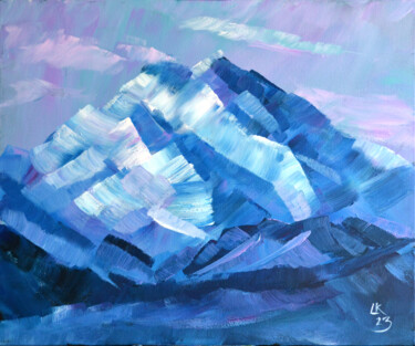 Painting titled "Alpine Reverie" by Lada Kholosho, Original Artwork, Acrylic Mounted on Wood Stretcher frame