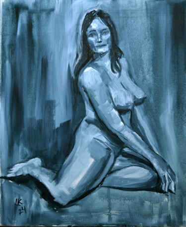 Pintura intitulada "Beautiful nude woma…" por Lada Kholosho, Obras de arte originais, Acrílico Montado em Armação em madeira