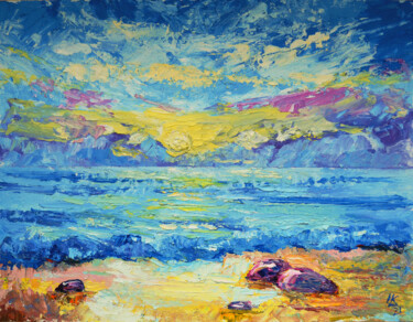 Ζωγραφική με τίτλο "Colorful sunset art…" από Lada Kholosho, Αυθεντικά έργα τέχνης, Λάδι