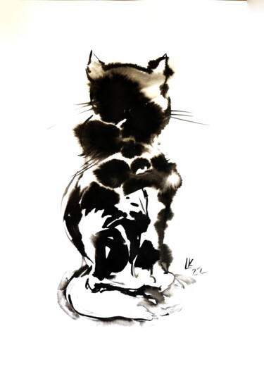 图画 标题为“Ink Pounce” 由Lada Kholosho, 原创艺术品, 墨