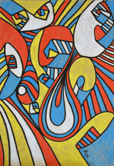 Σχέδιο με τίτλο "Colorful Dynamics:…" από Lada Kholosho, Αυθεντικά έργα τέχνης, Μαρκαδόρος
