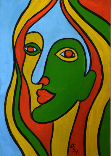 Painting titled "Faces of Expression" by Lada Kholosho, Original Artwork, Acrylic