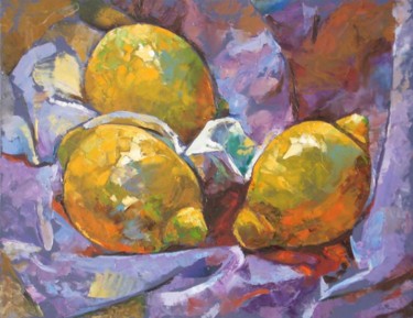 Pintura titulada "Limones-3" por Lada Korobeynikova, Obra de arte original
