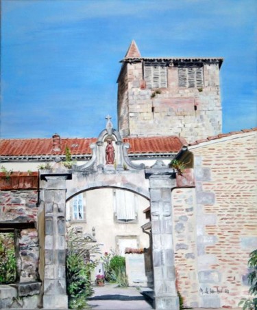 Painting titled "le porche" by Nicole Brouillard, Original Artwork, Oil