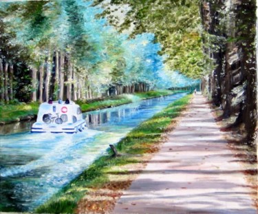 Painting titled "promenade sur le ca…" by Nicole Brouillard, Original Artwork, Other