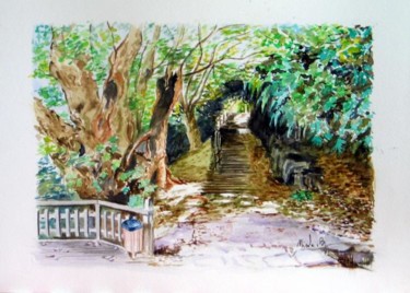 Painting titled "Promenade le long d…" by Nicole Brouillard, Original Artwork