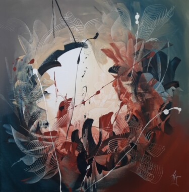 Peinture intitulée "FRIVOLITÉS" par La Dentellière Des Couleurs, Œuvre d'art originale, Acrylique Monté sur Châssis en bois