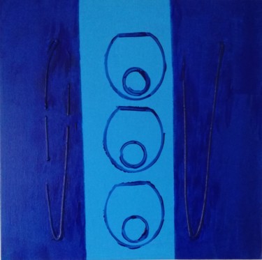 Peinture intitulée "La note bleue 1" par Lou Dje - Artiste Peintre, Œuvre d'art originale, Acrylique