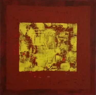 Painting titled "Jaune & Rouge" by Lou Dje - Artiste Peintre, Original Artwork, Acrylic