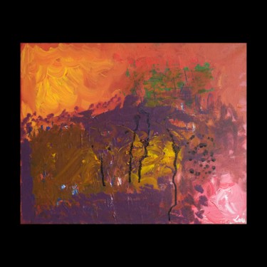 Peinture intitulée "Forêt en fusion" par Lou Dje - Artiste Peintre, Œuvre d'art originale, Acrylique