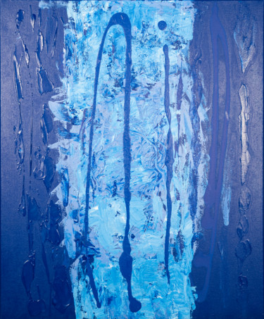 Malarstwo zatytułowany „Le Bleu” autorstwa Lou Dje - Artiste Peintre, Oryginalna praca, Akryl
