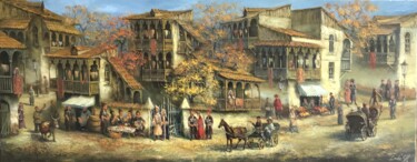 Painting titled "Old Tbilisi" by Lado Sharashidze, Original Artwork, Oil