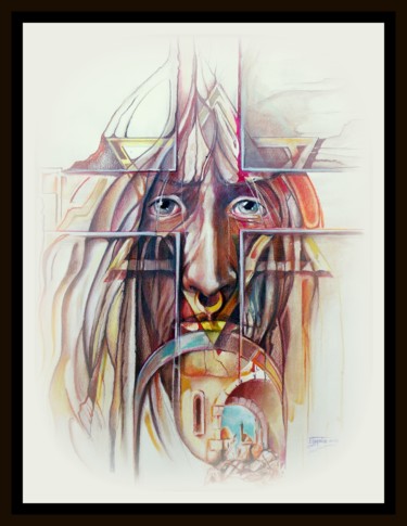 Рисунок под названием "КРЕСТОНОСЕЦ" - Vladimir Barkov, Ladoyar, Подлинное произведение искусства, Цветные карандаши Установл…