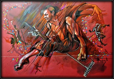 Рисунок под названием ""Dance on a rake"" - Vladimir Barkov, Ladoyar, Подлинное произведение искусства, Цветные карандаши